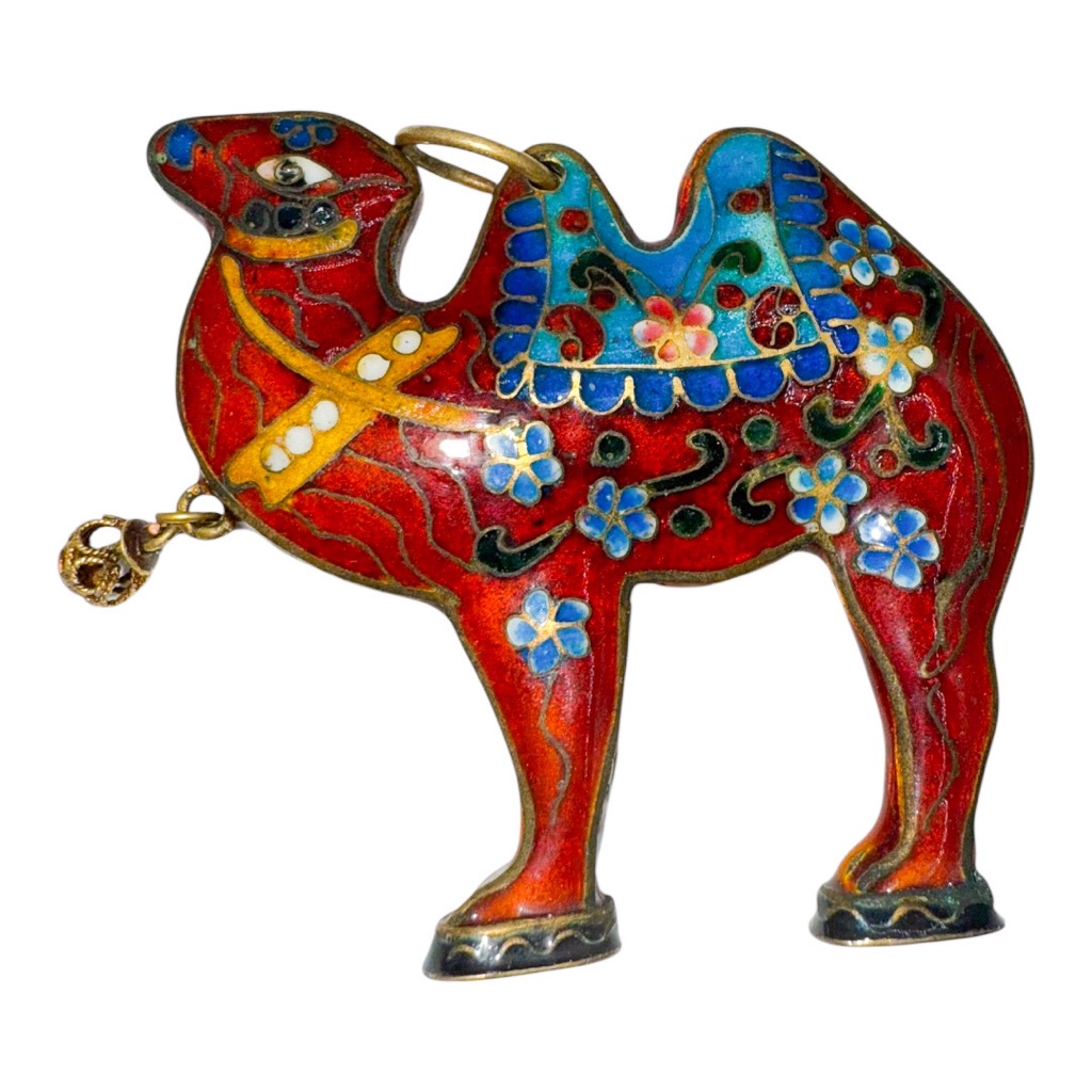 Vintage Cloisonn Two-Humped Camel Figurine Pendant